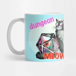 Cool black cat dungeon meowster in sunglasses Mug